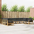 Outdoor-Sofagarnitur mit Kissen 9 pcs Weiß und Anthrazit