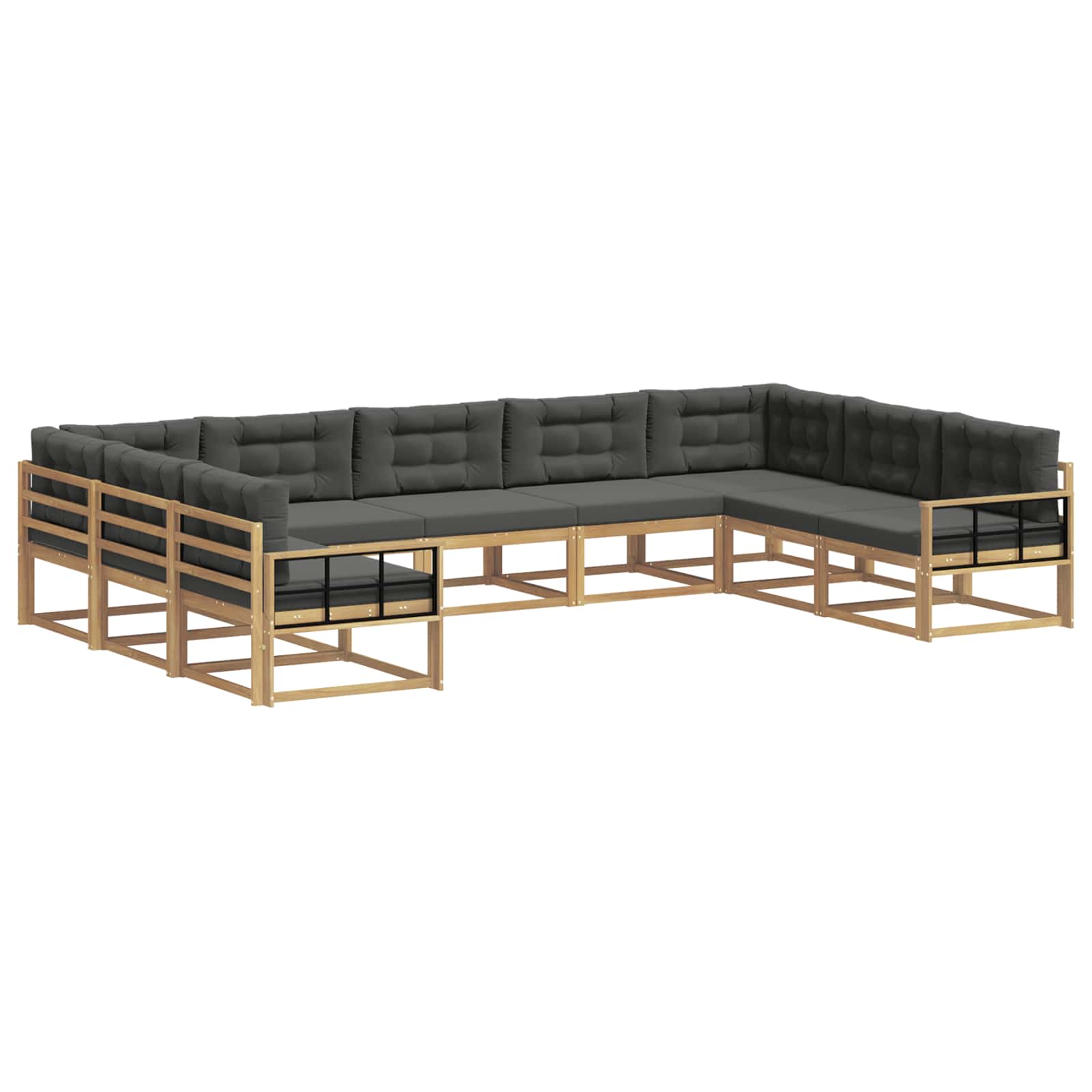 Outdoor-Sofagarnitur mit Kissen 9 pcs Weiß und Anthrazit