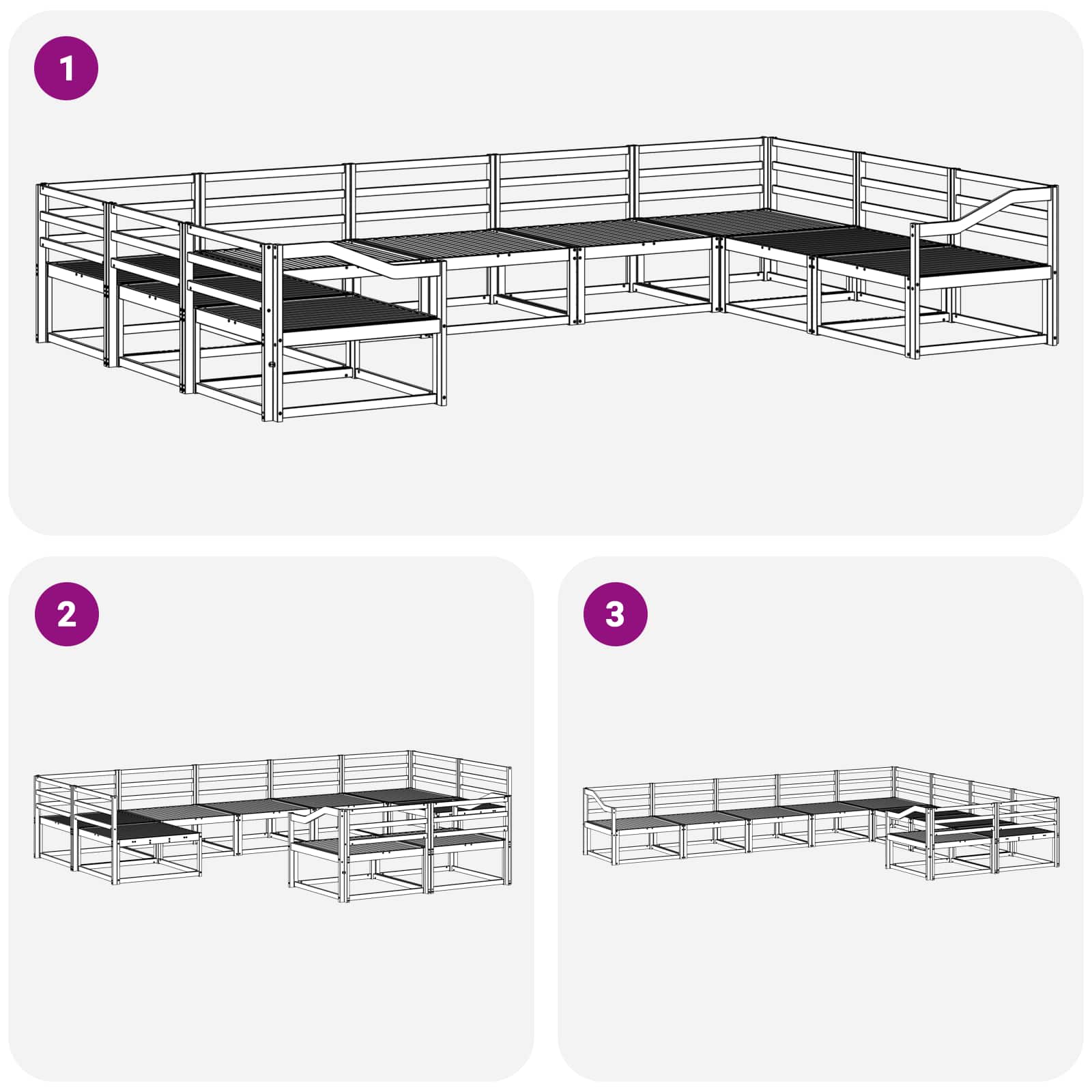 Outdoor-Sofagarnitur 9 pcs Weiß 404 x 245,5 x 73 cm