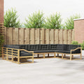 Outdoor-Sofagarnitur mit Kissen 9 pcs Weiß und Anthrazit
