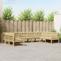 Outdoor-Sofagarnitur mit Kissen 9 pcs Weiß und Beige