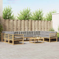 Outdoor-Sofagarnitur mit Kissen 10 pcs Weiß und Hellgrau