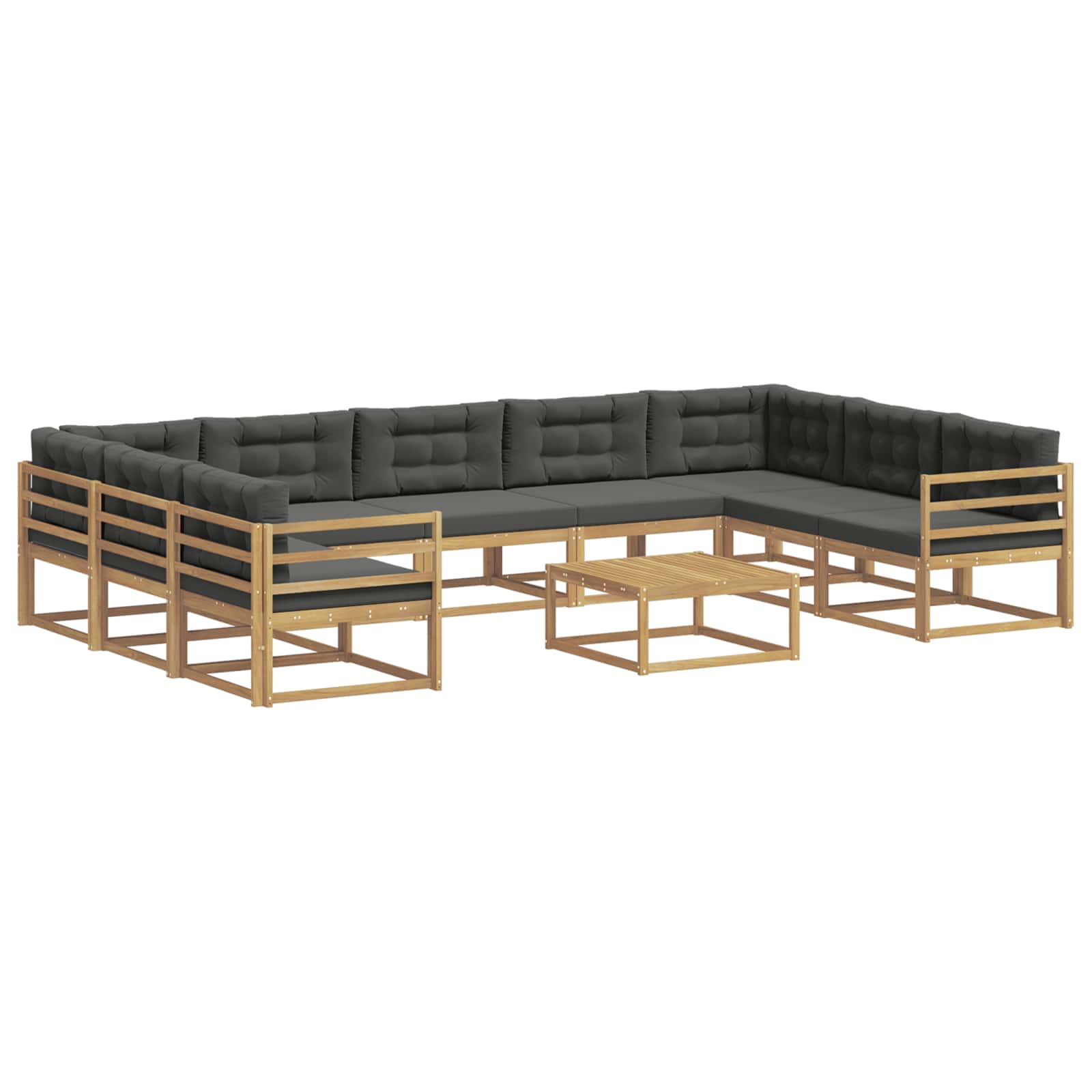 Outdoor-Sofagarnitur mit Kissen 10 pcs Weiß und Anthrazit