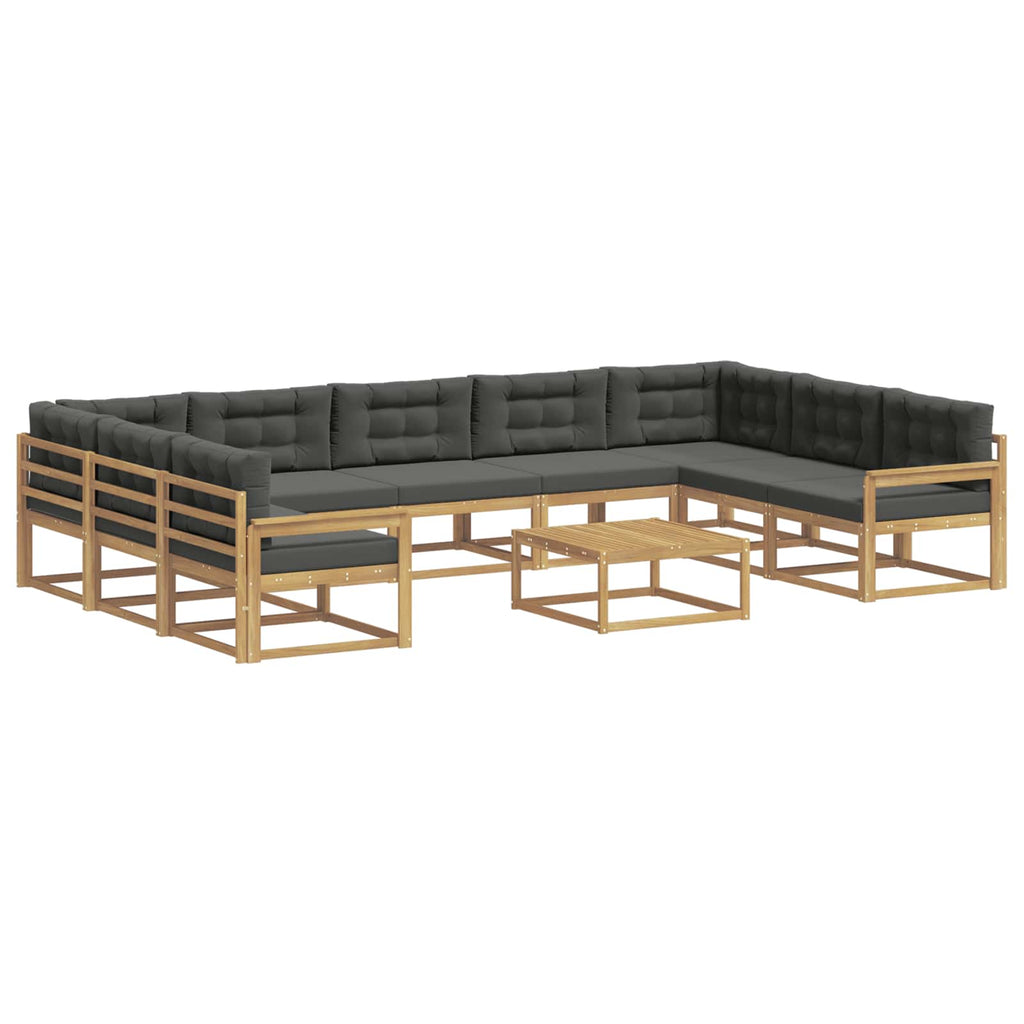 Outdoor-Sofagarnitur mit Kissen 10 pcs Weiß und Anthrazit