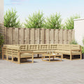 Outdoor-Sofagarnitur mit Kissen 10 pcs Weiß und Beige
