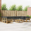 Outdoor-Sofagarnitur mit Kissen 10 pcs Weiß und Anthrazit