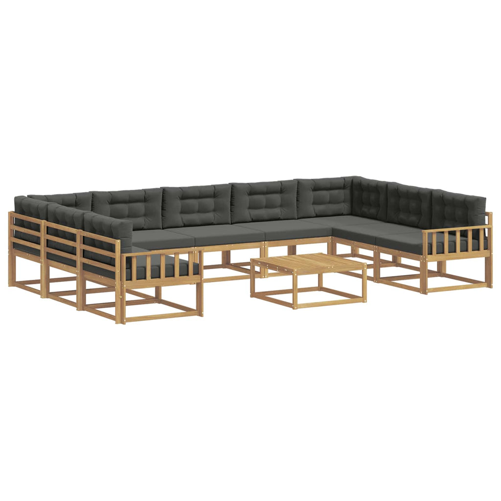 Outdoor-Sofagarnitur mit Kissen 10 pcs Weiß und Anthrazit