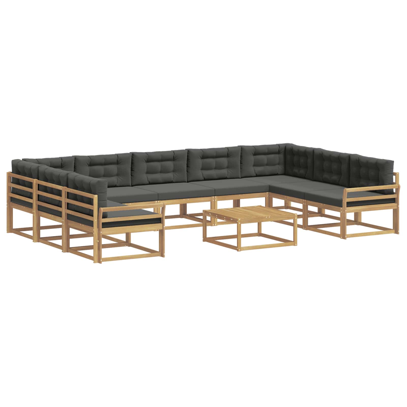 Outdoor-Sofagarnitur mit Kissen 10 pcs Weiß und Anthrazit