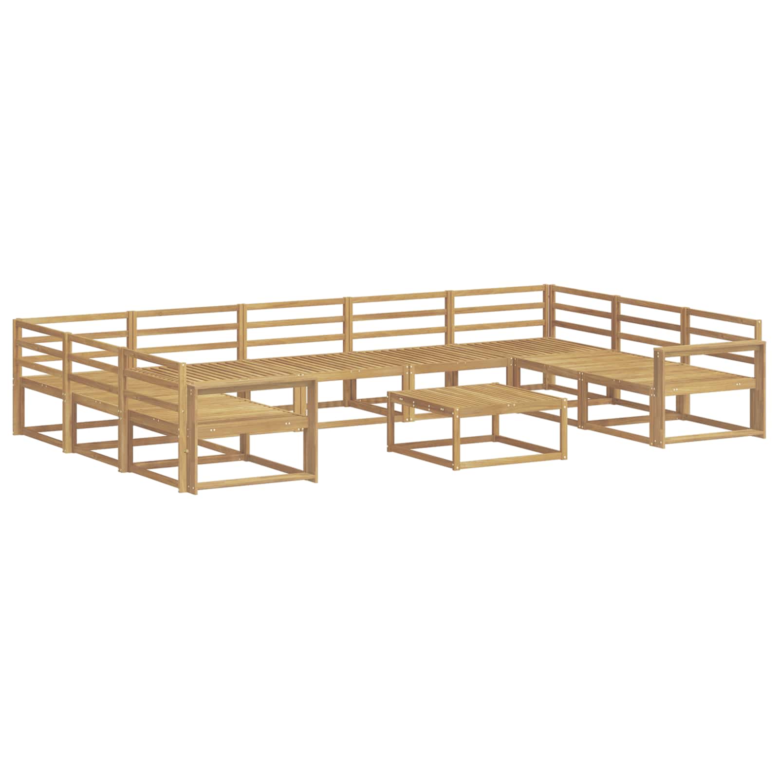 Outdoor-Sofagarnitur 10 pcs Weiß Massivholz Akazie