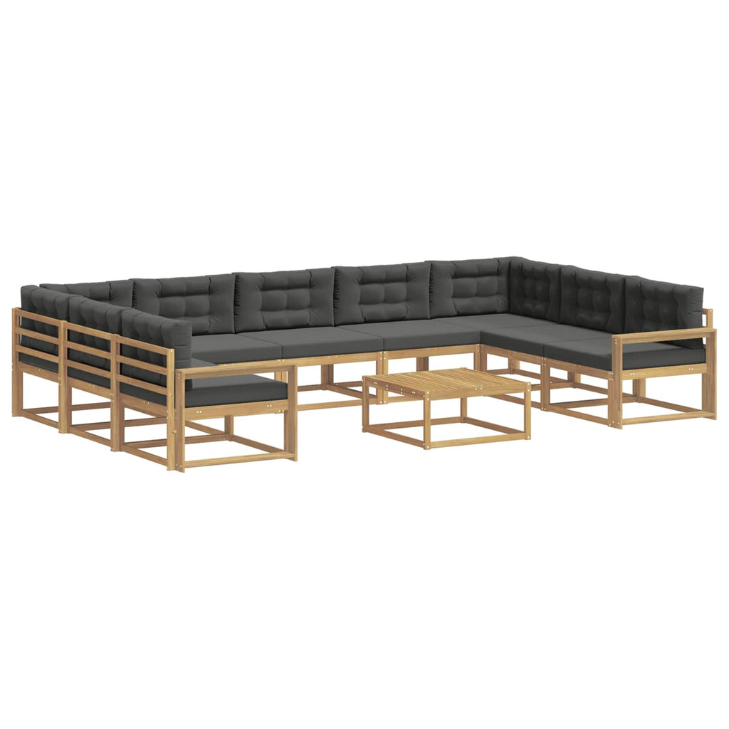 Outdoor-Sofagarnitur mit Kissen 10 pcs Weiß und Anthrazit