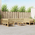 Outdoor-Sofagarnitur mit Kissen 10 pcs Weiß und Beige