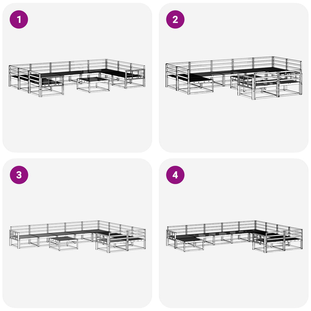 Outdoor-Sofagarnitur 10 pcs Weiß Massivholz Akazie
