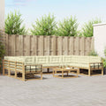 Outdoor-Sofagarnitur mit Kissen 10 pcs Weiß und Creme