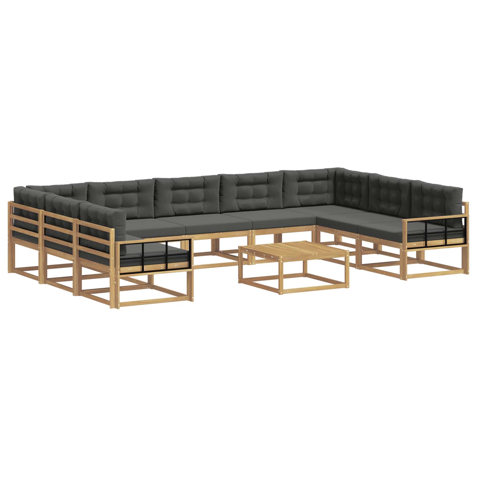 Outdoor-Sofagarnitur mit Kissen 10 pcs Weiß und Anthrazit
