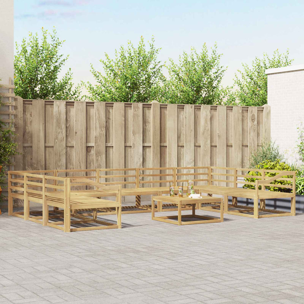 Outdoor-Sofagarnitur 10 pcs Weiß Massivholz Akazie