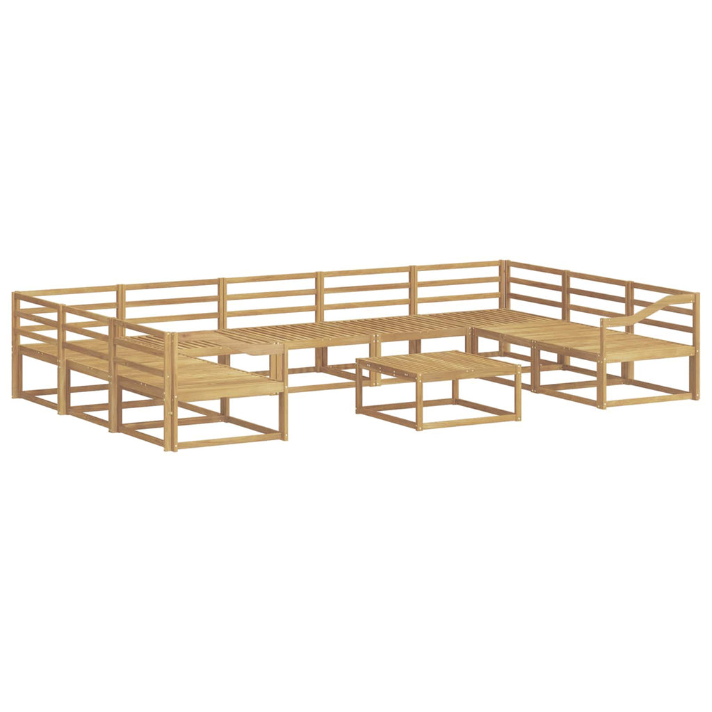 Outdoor-Sofagarnitur 10 pcs Weiß Massivholz Akazie