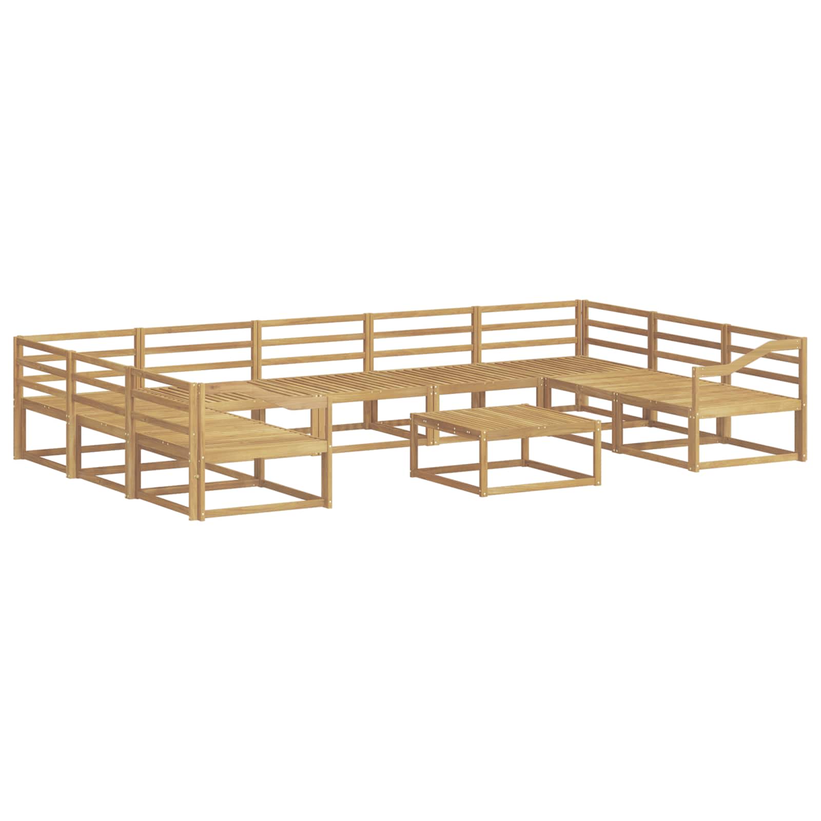 Outdoor-Sofagarnitur 10 pcs Weiß Massivholz Akazie