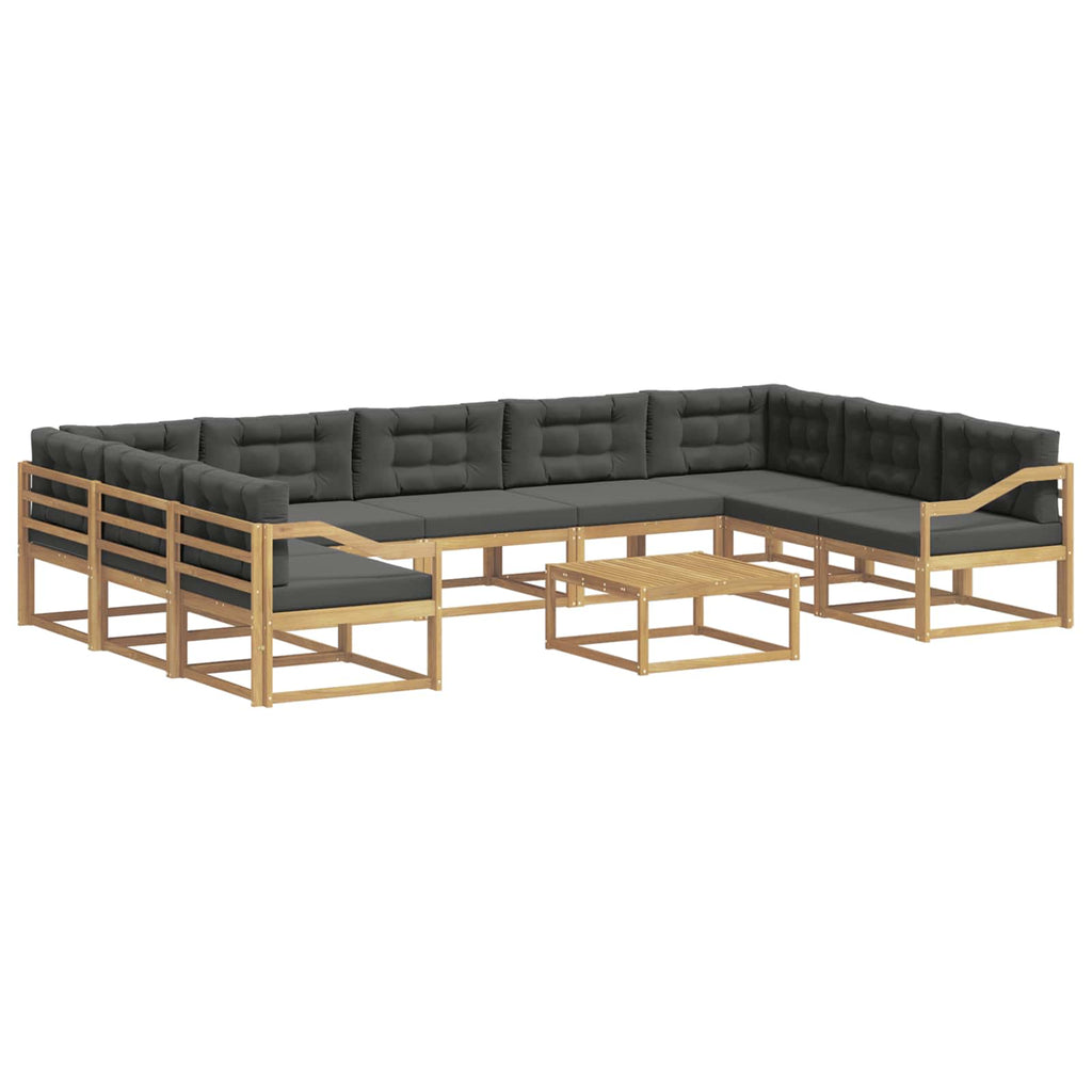Outdoor-Sofagarnitur mit Kissen 10 pcs Weiß und Anthrazit
