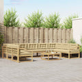 Outdoor-Sofagarnitur mit Kissen 10 pcs Weiß und Beige