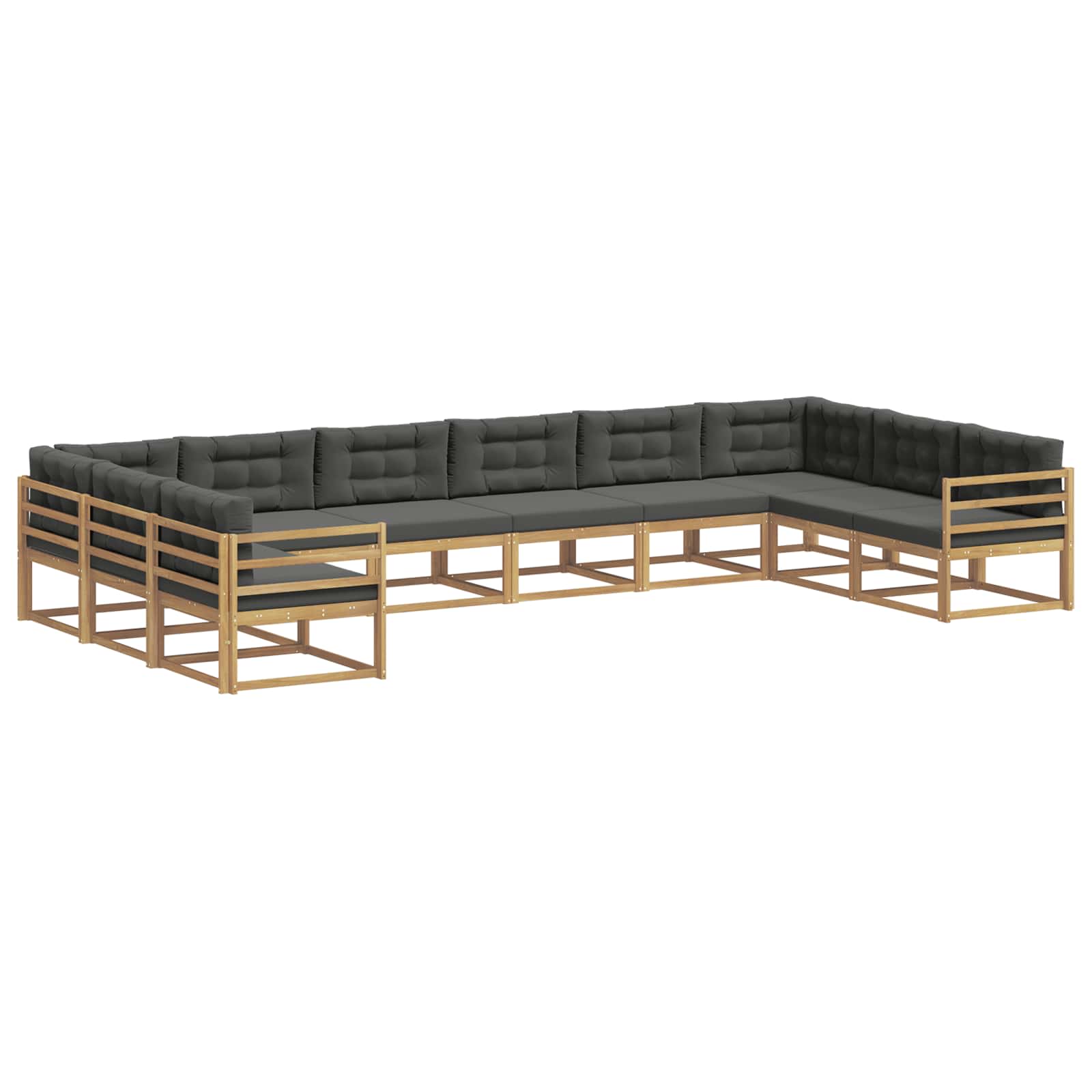 Outdoor-Sofagarnitur mit Kissen 10 pcs Weiß und Anthrazit