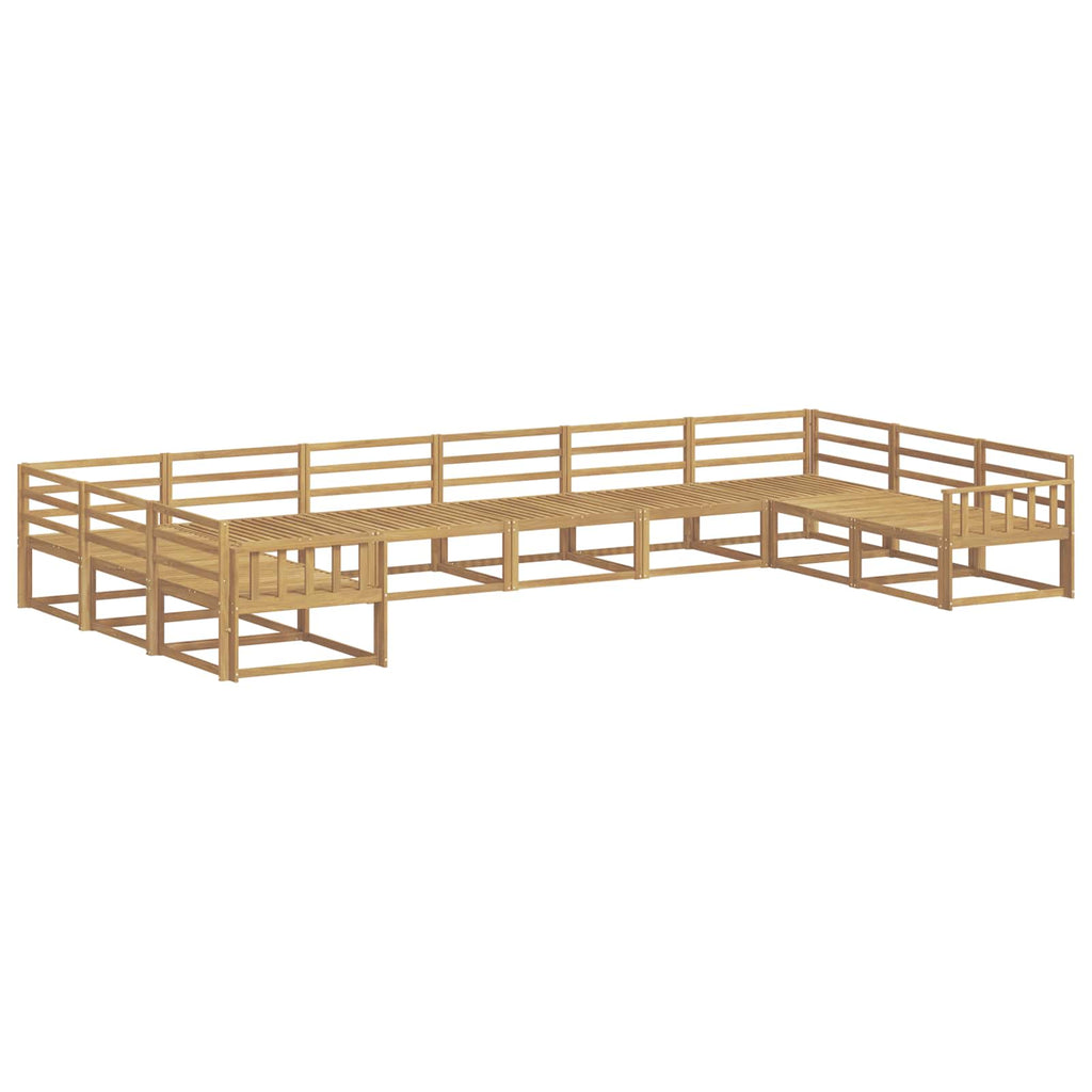 Outdoor-Sofagarnitur 10 pcs Weiß Massivholz Akazie