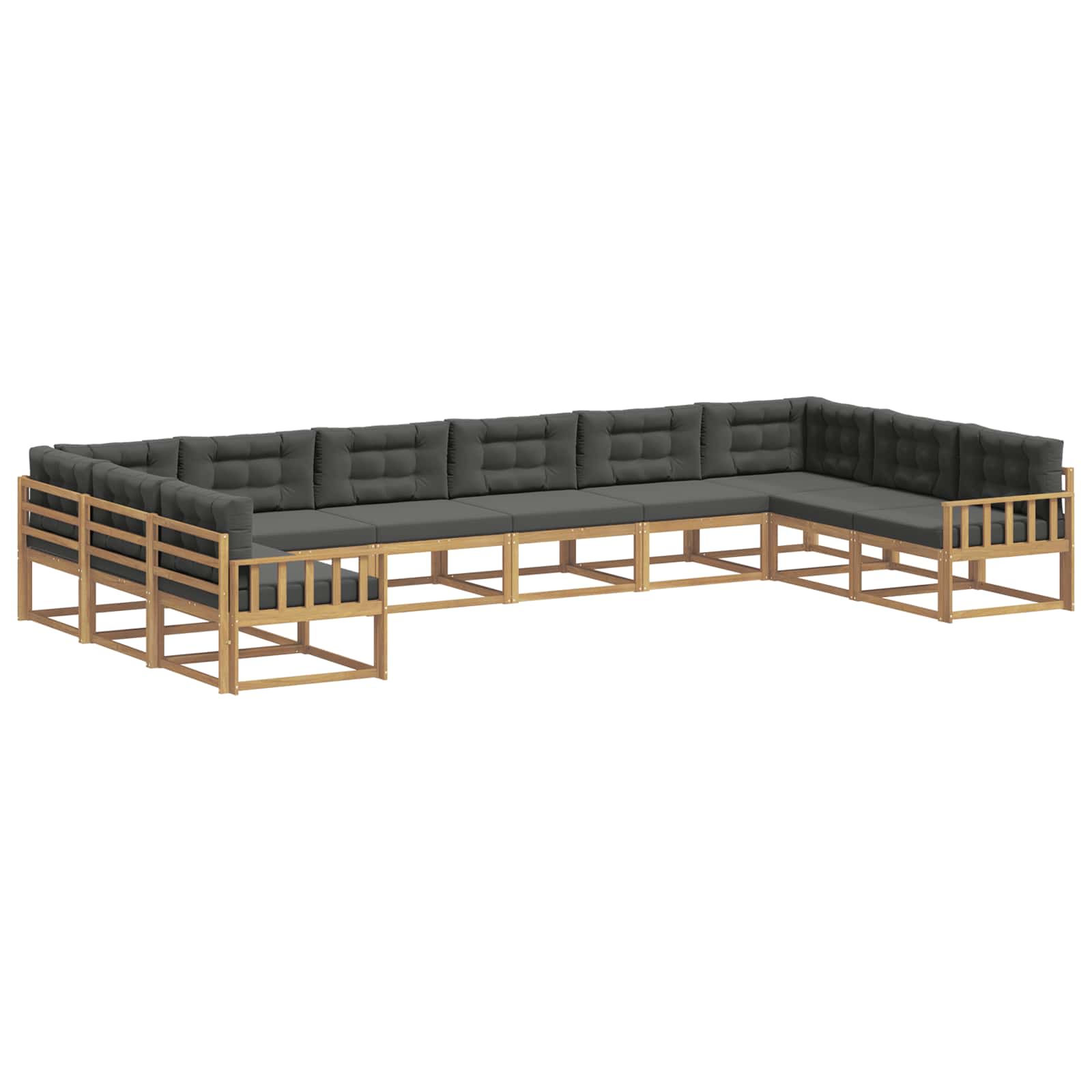 Outdoor-Sofagarnitur mit Kissen 10 pcs Weiß und Anthrazit
