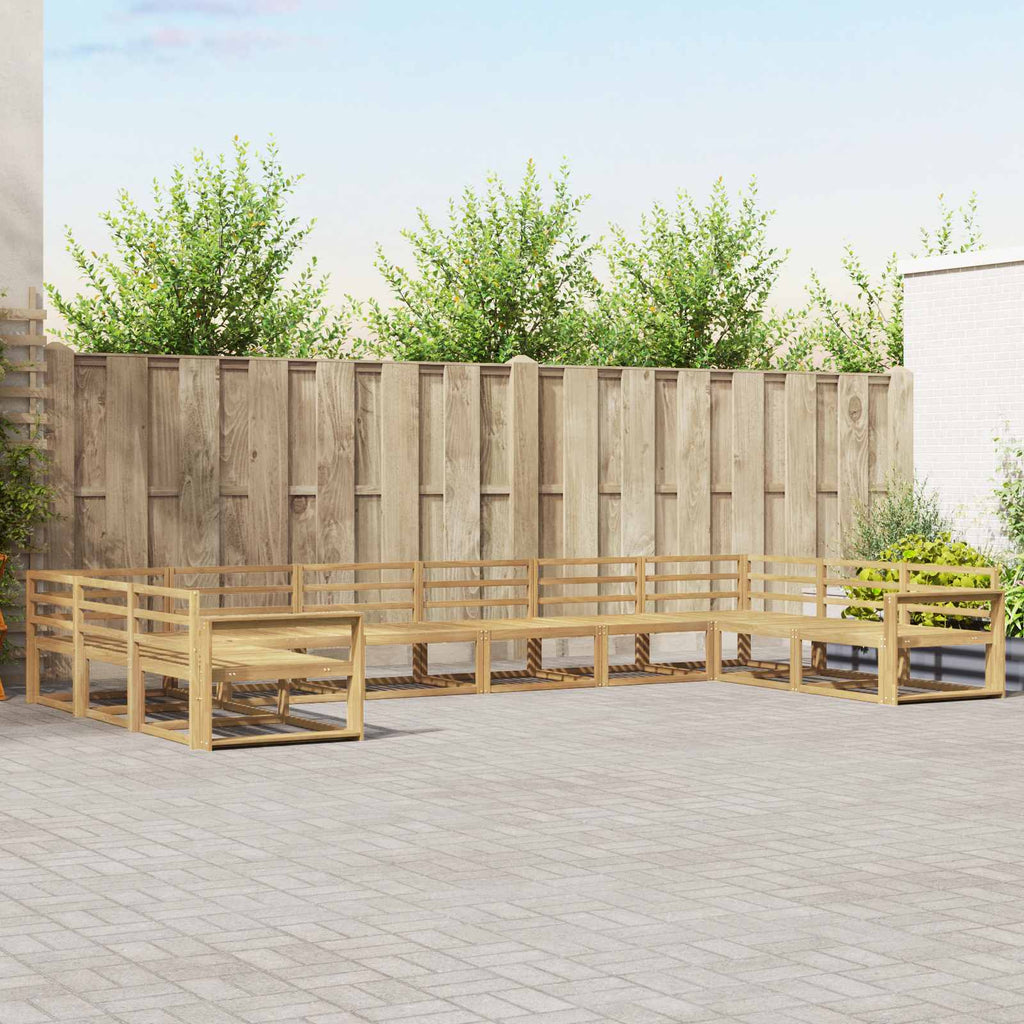 Outdoor-Sofagarnitur 10 pcs Weiß Massivholz Akazie