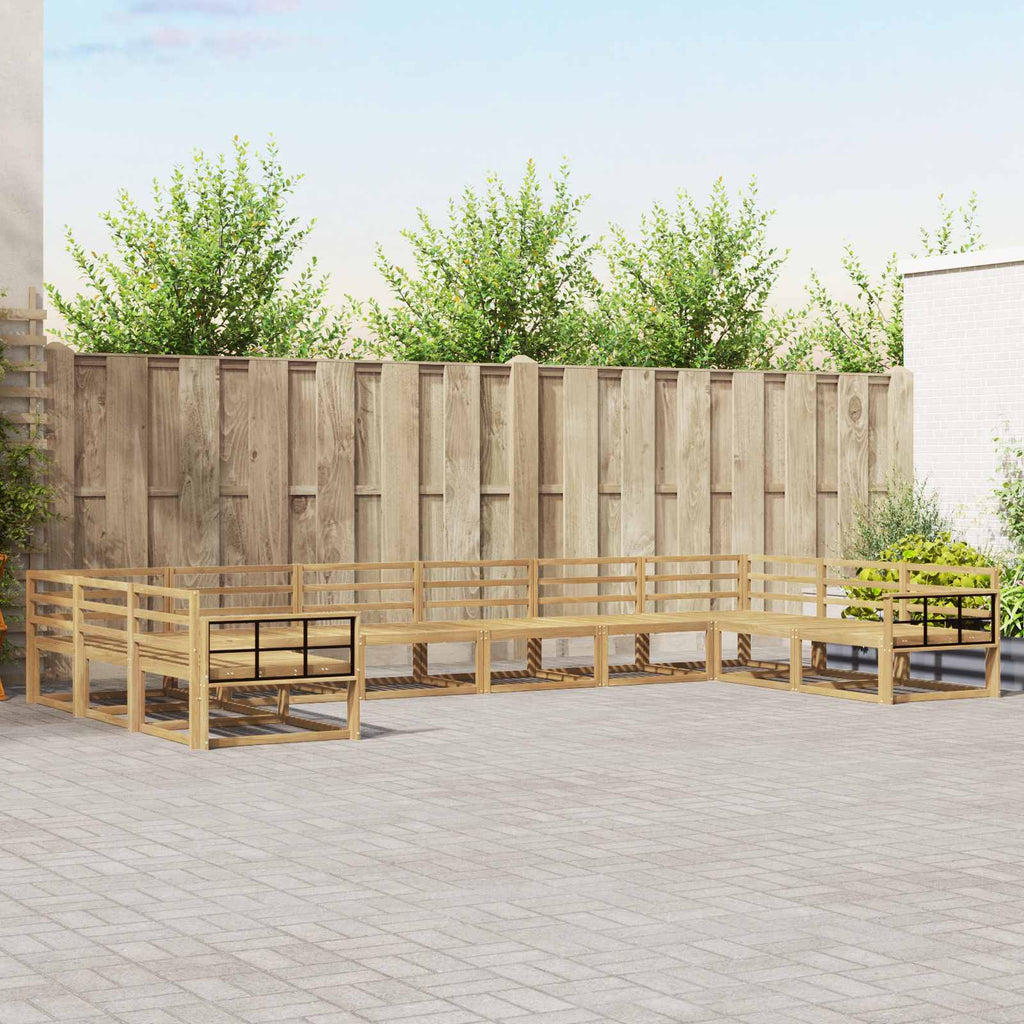 Outdoor-Sofagarnitur 10 pcs Weiß Massivholz Akazie