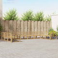 Outdoor-Sofagarnitur 10 pcs Weiß Massivholz Akazie