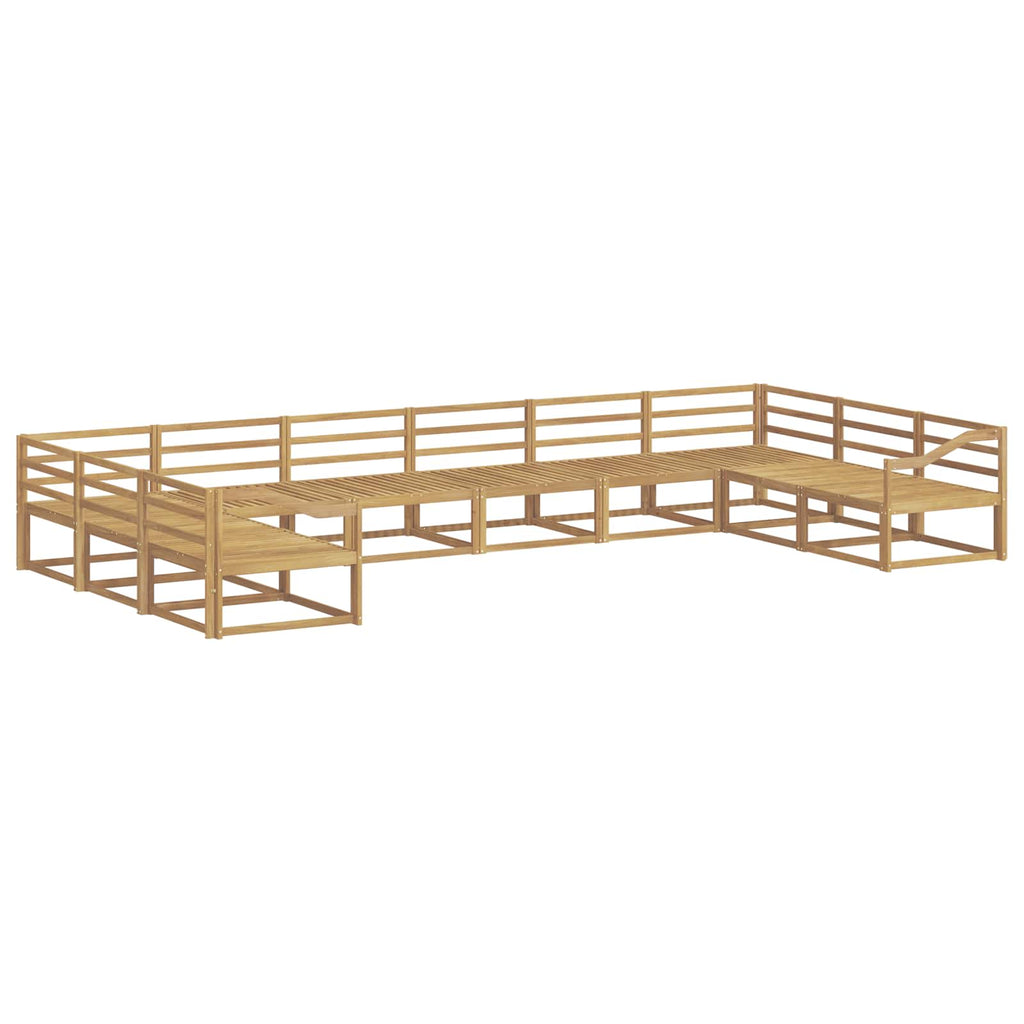 Outdoor-Sofagarnitur 10 pcs Weiß Massivholz Akazie
