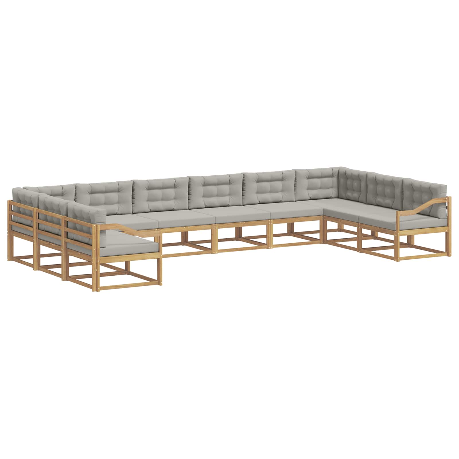 Outdoor-Sofagarnitur mit Kissen 10 pcs Weiß und Hellgrau