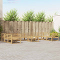 Outdoor-Sofagarnitur 11 pcs Weiß Massivholz Akazie