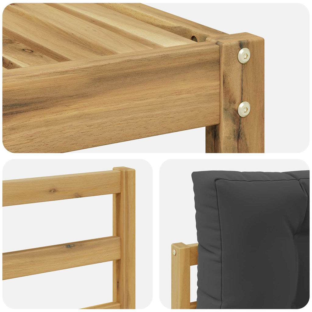 Outdoor-Sofagarnitur mit Kissen 11 pcs Weiß und Anthrazit