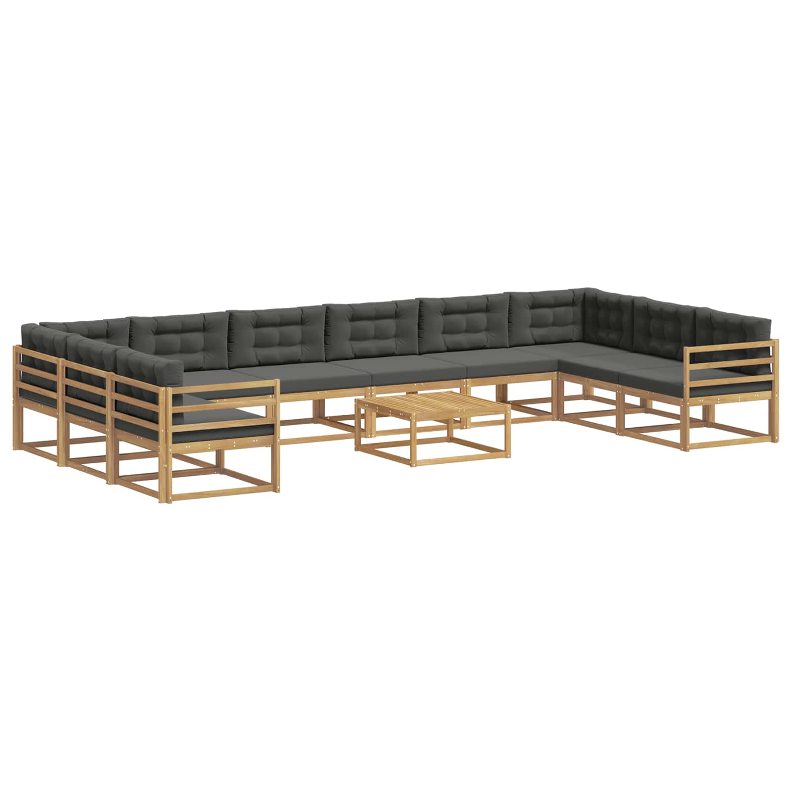 Outdoor-Sofagarnitur mit Kissen 11 pcs Weiß und Anthrazit