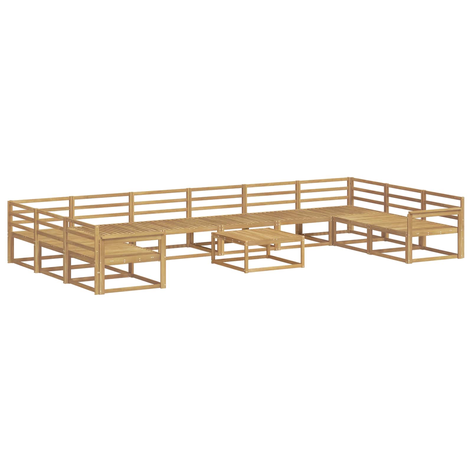 Outdoor-Sofagarnitur 11 pcs Weiß Massivholz Akazie