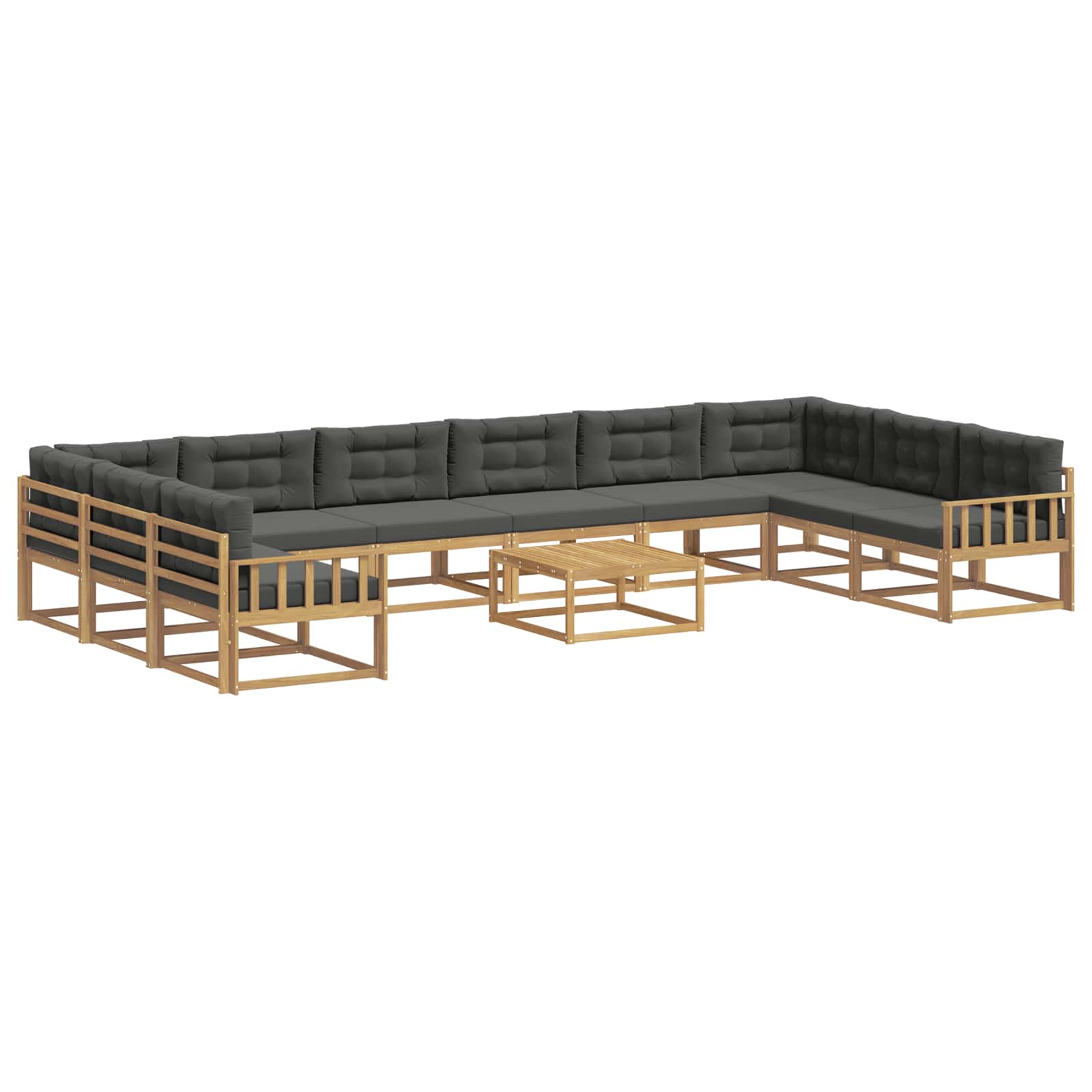 Outdoor-Sofagarnitur mit Kissen 11 pcs Weiß und Anthrazit