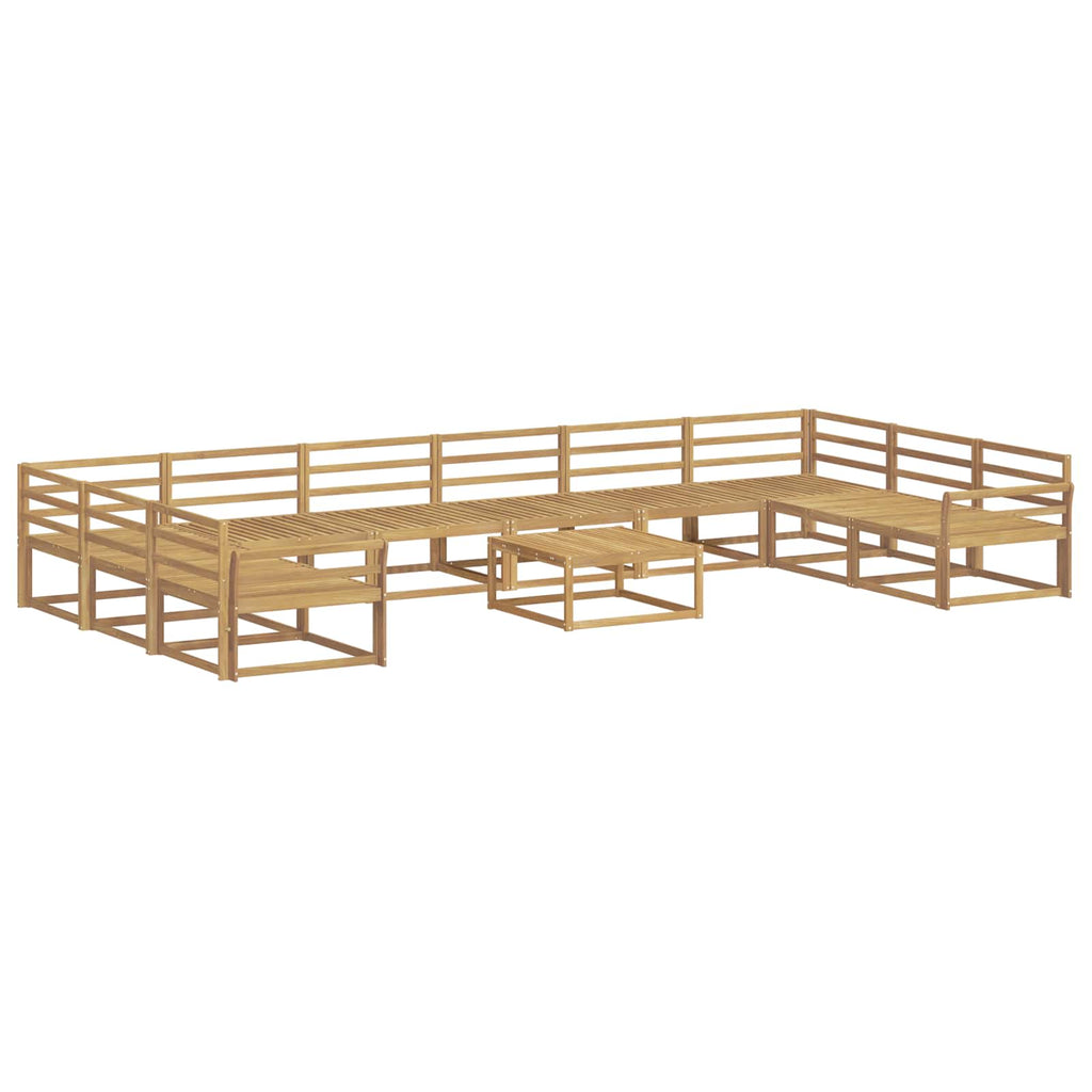 Outdoor-Sofagarnitur 11 pcs Weiß Massivholz Akazie