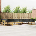 Outdoor-Sofagarnitur mit Kissen 11 pcs Weiß und Anthrazit