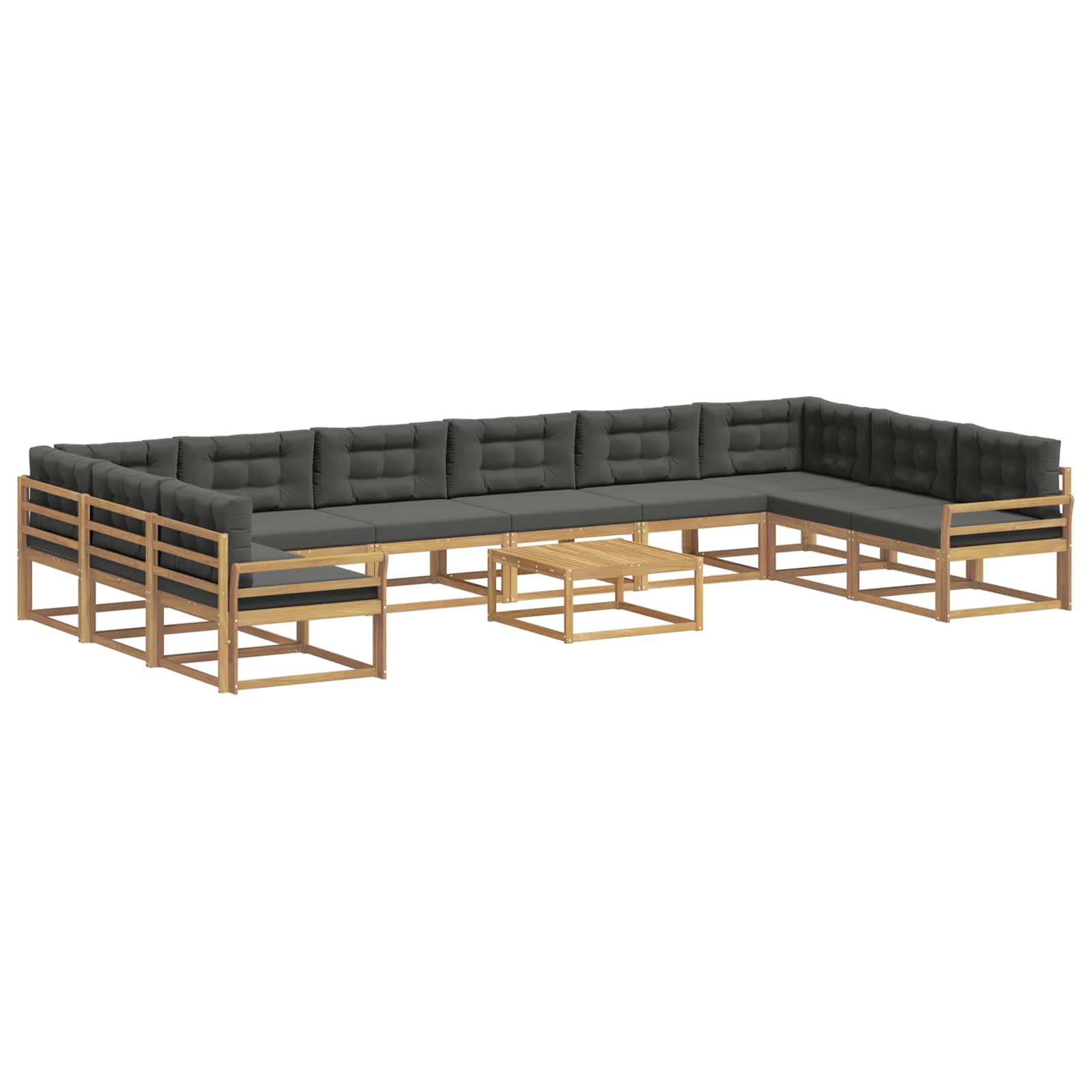 Outdoor-Sofagarnitur mit Kissen 11 pcs Weiß und Anthrazit