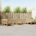 Outdoor-Sofagarnitur mit Kissen 11 pcs Weiß und Beige