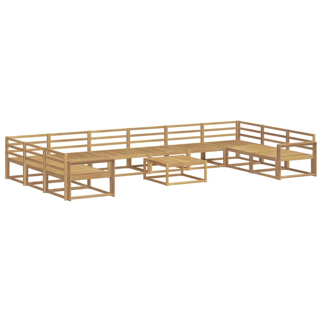 Outdoor-Sofagarnitur 11 pcs Weiß Massivholz Akazie