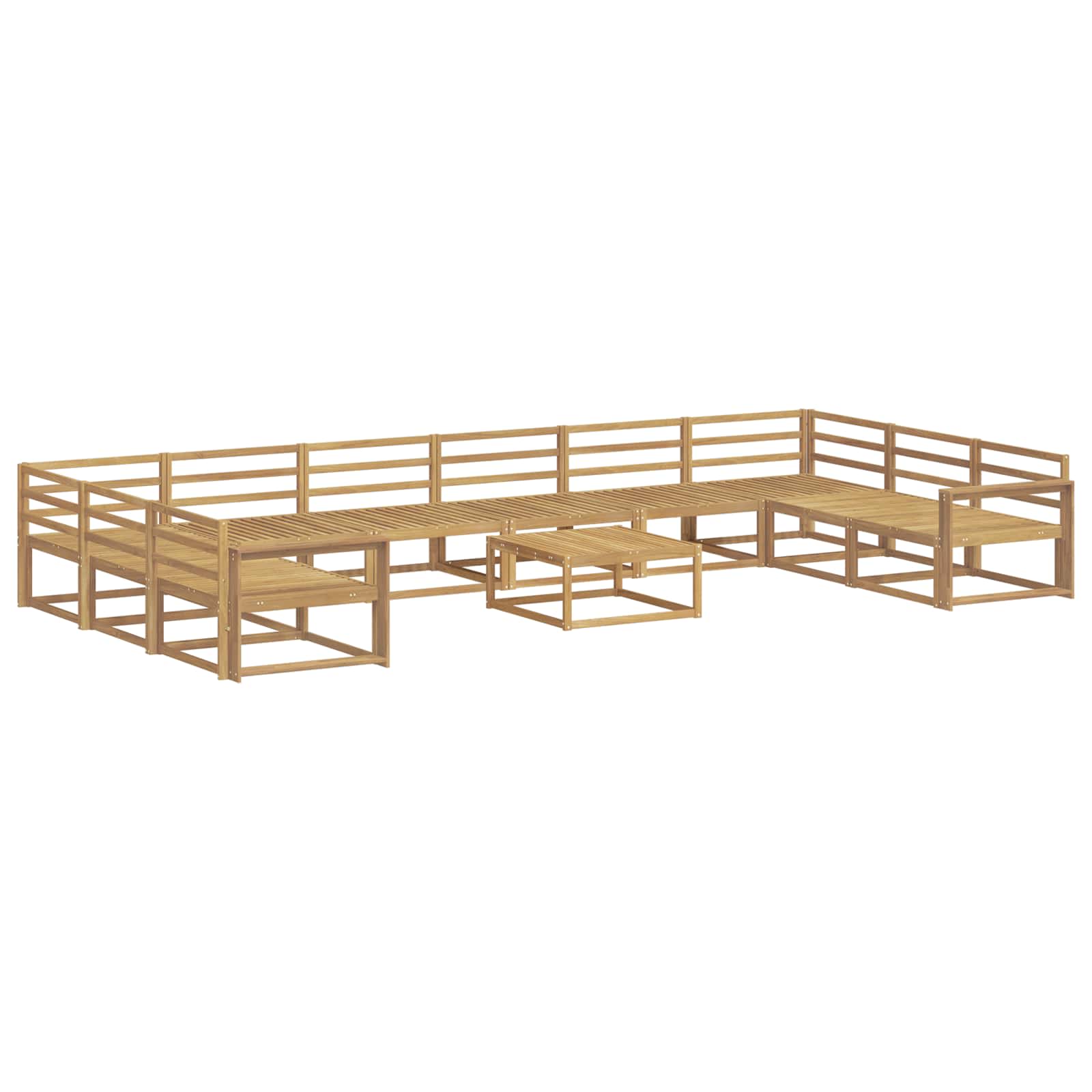 Outdoor-Sofagarnitur 11 pcs Weiß Massivholz Akazie