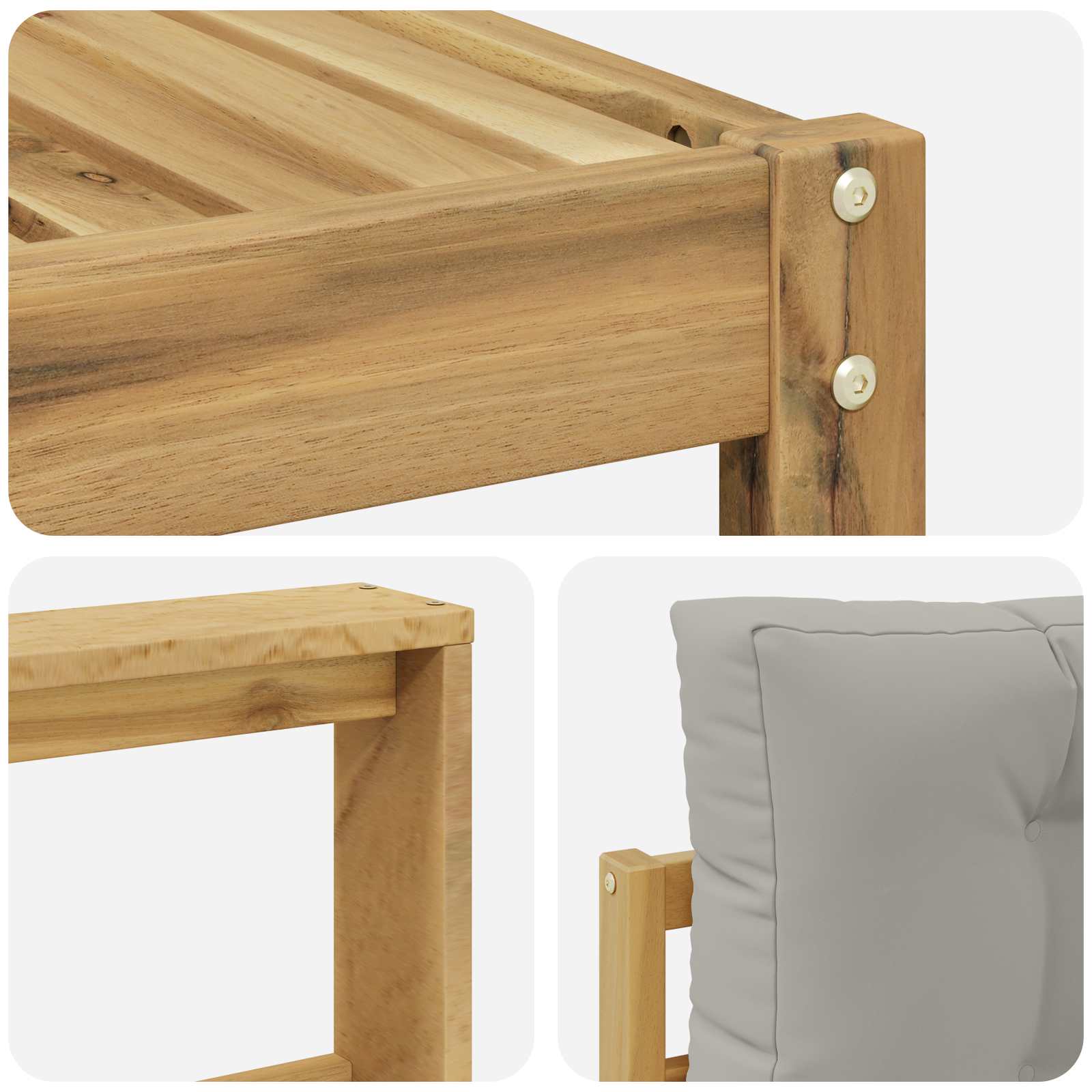 Outdoor-Sofagarnitur mit Kissen 11 pcs Weiß und Hellgrau