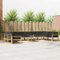 Outdoor-Sofagarnitur mit Kissen 11 pcs Weiß und Anthrazit
