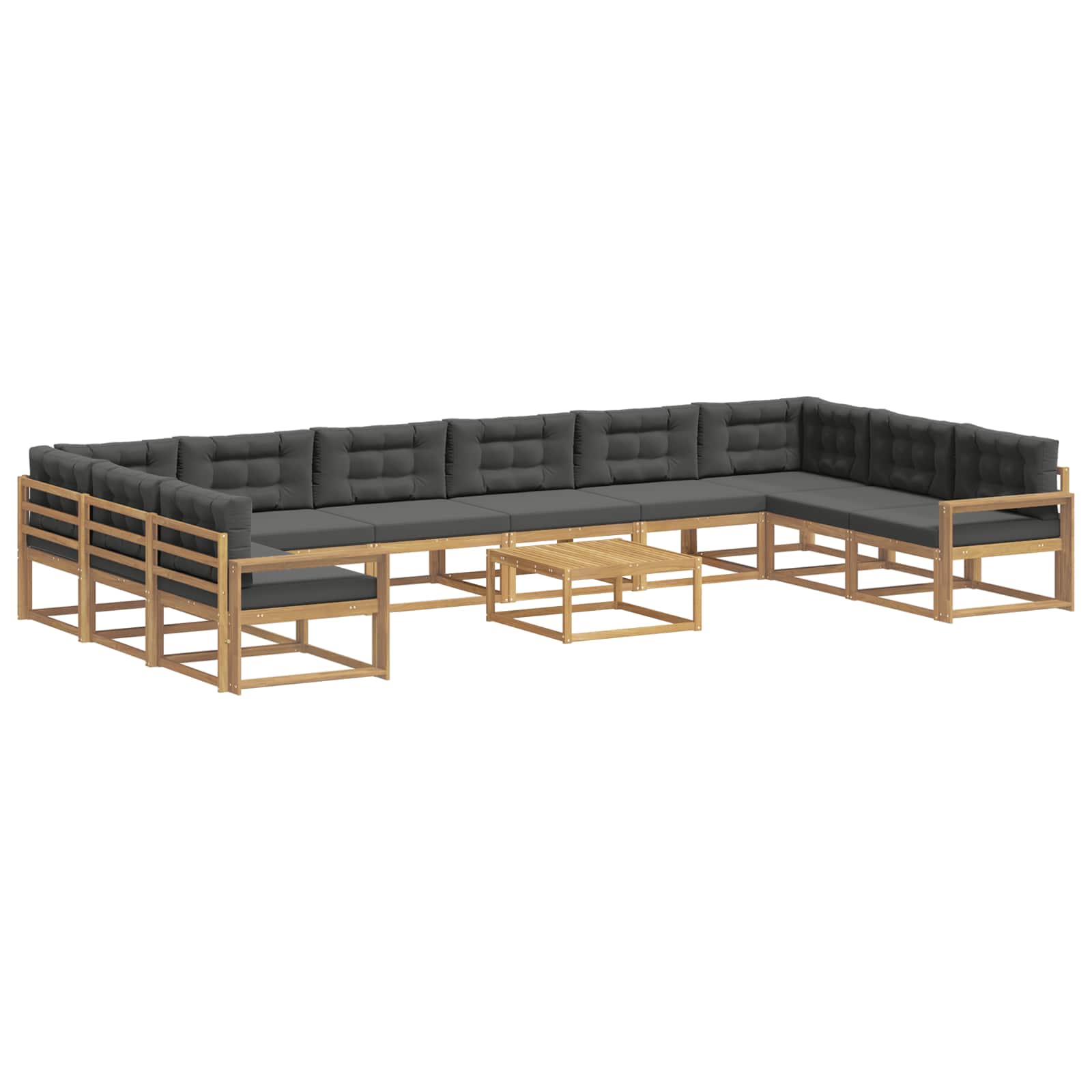 Outdoor-Sofagarnitur mit Kissen 11 pcs Weiß und Anthrazit