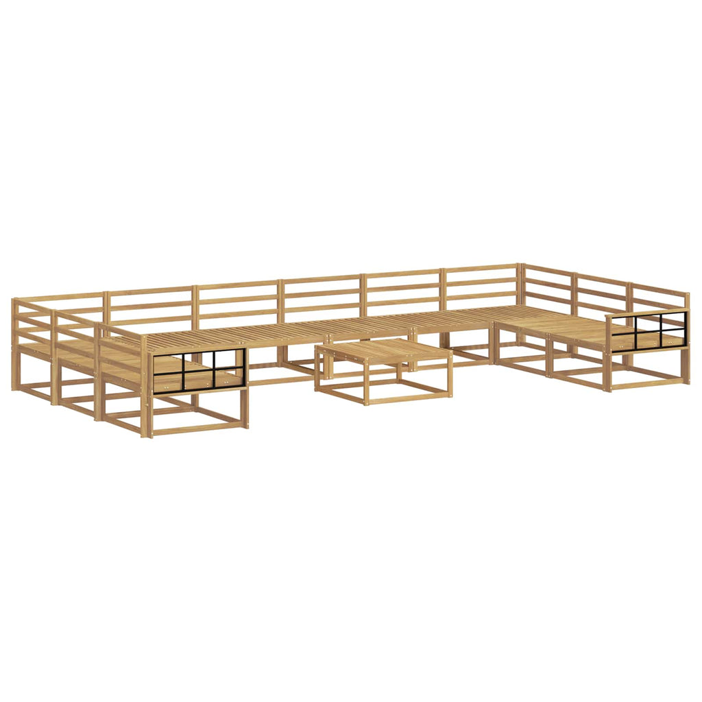 Outdoor-Sofagarnitur 11 pcs Weiß Massivholz Akazie