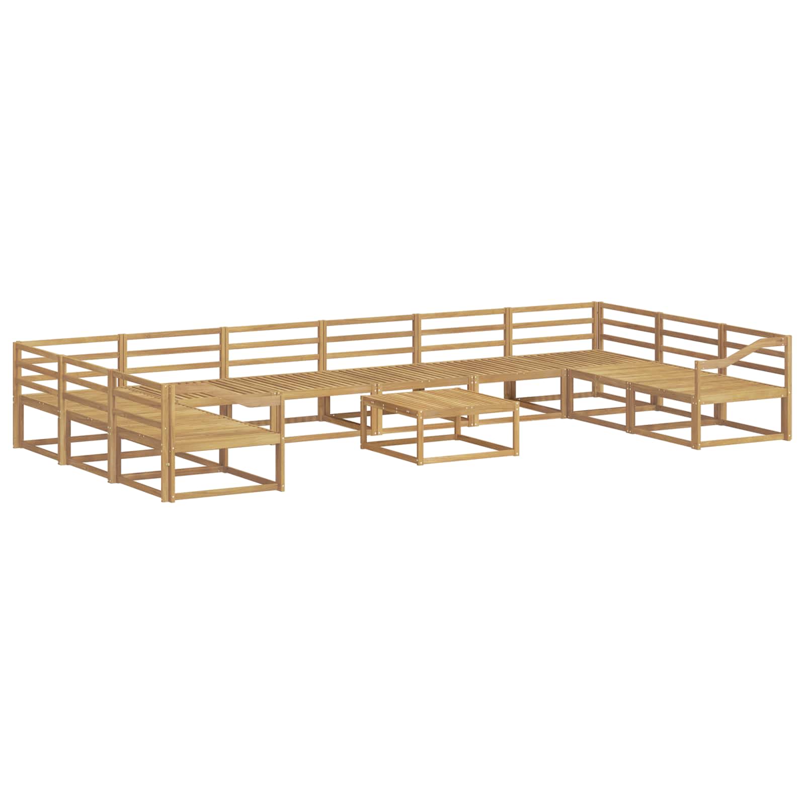 Outdoor-Sofagarnitur 11 pcs Weiß Massivholz Akazie