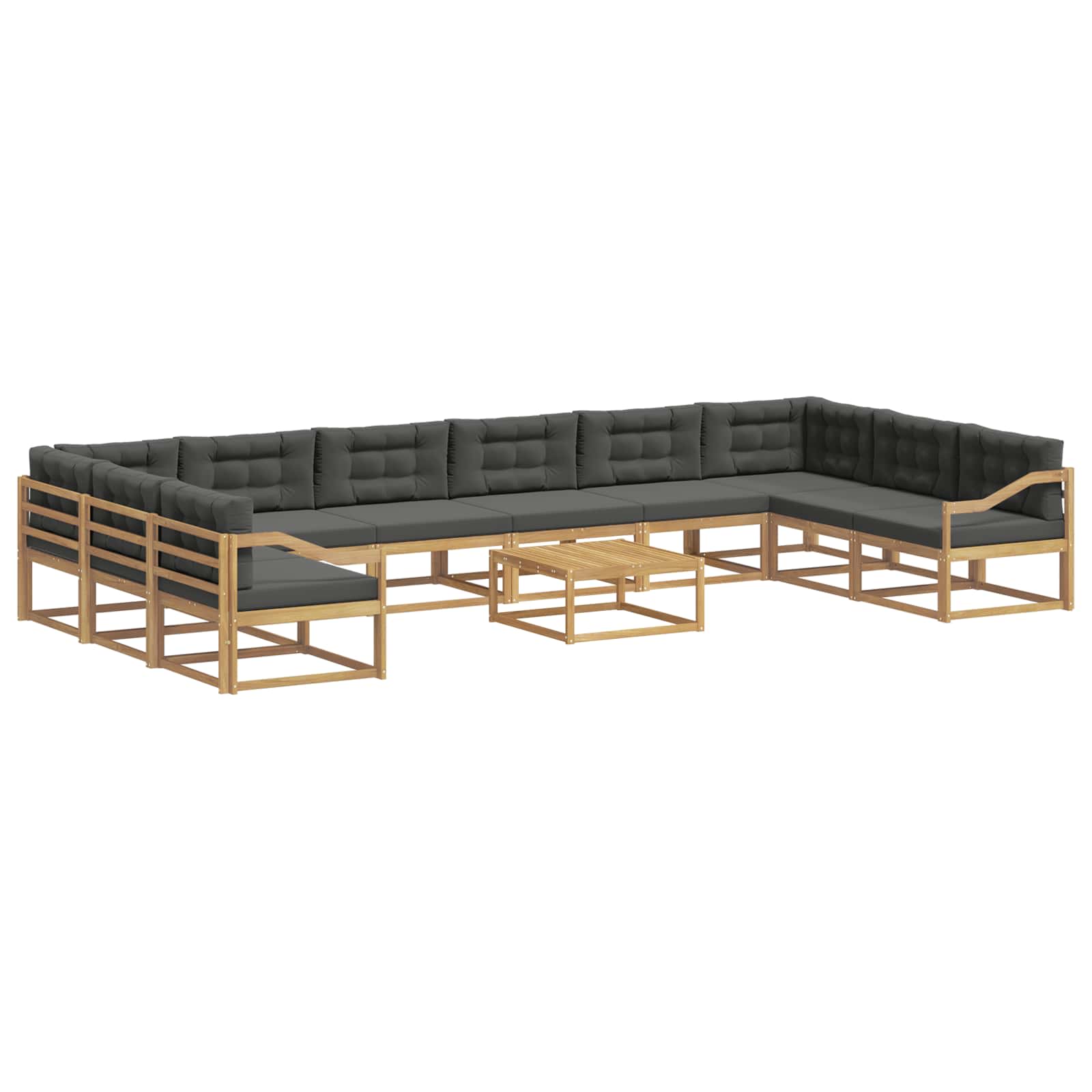 Outdoor-Sofagarnitur mit Kissen 11 pcs Weiß und Anthrazit