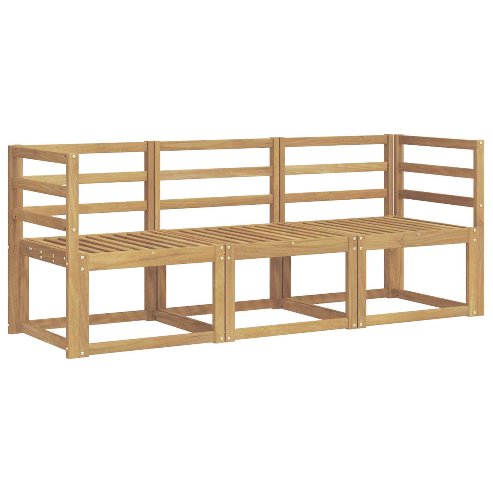 Outdoor-Sofagarnitur 3 pcs Weiß 185,5 x 63 x 73 cm