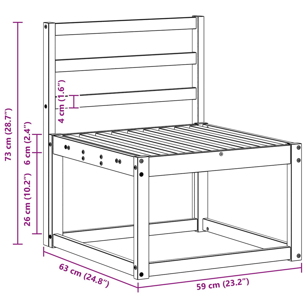 Outdoor-Sofagarnitur 3 pcs Weiß 185,5 x 63 x 73 cm